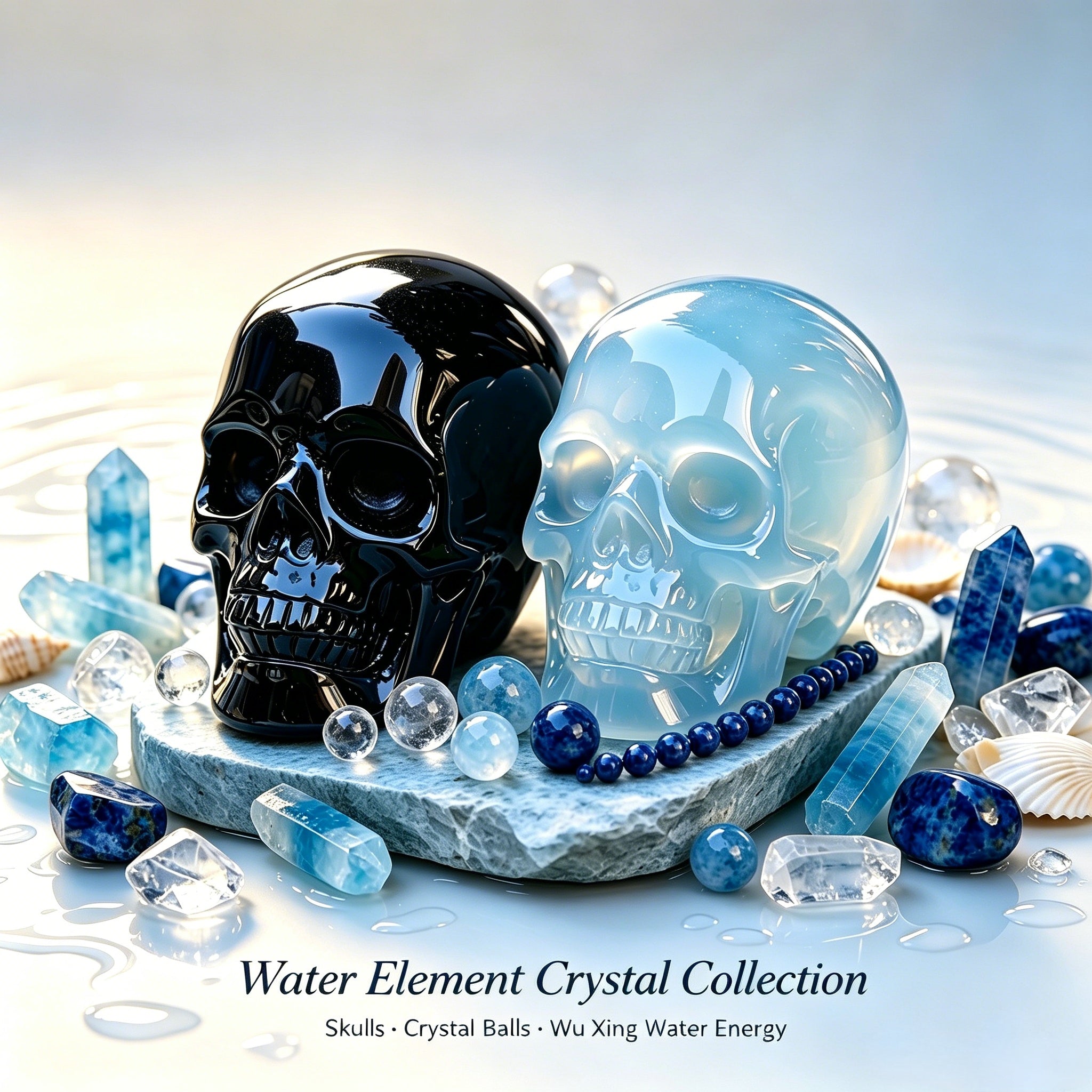Water Element Crystal Collection | Wu Xing & Bagua Subconscious Healing Stones