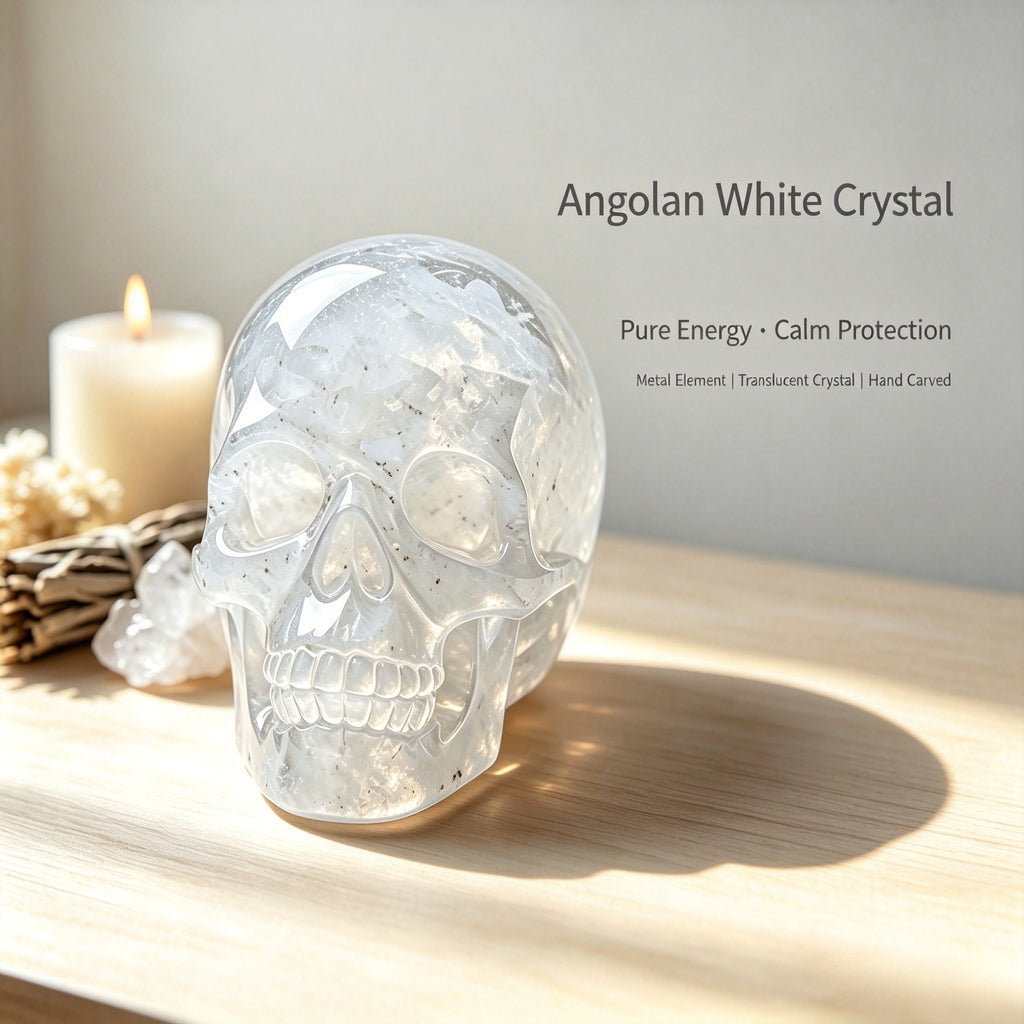 Crysthall Angolan Quartz Skull - Metal Element Crystal for Clarity
