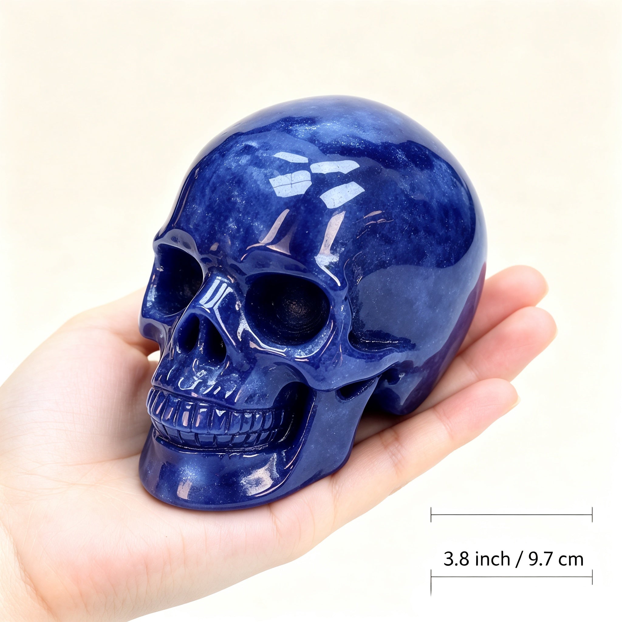 Crysthall Natural Blue Chalcedony Skull — Calm & Harmony Crystal