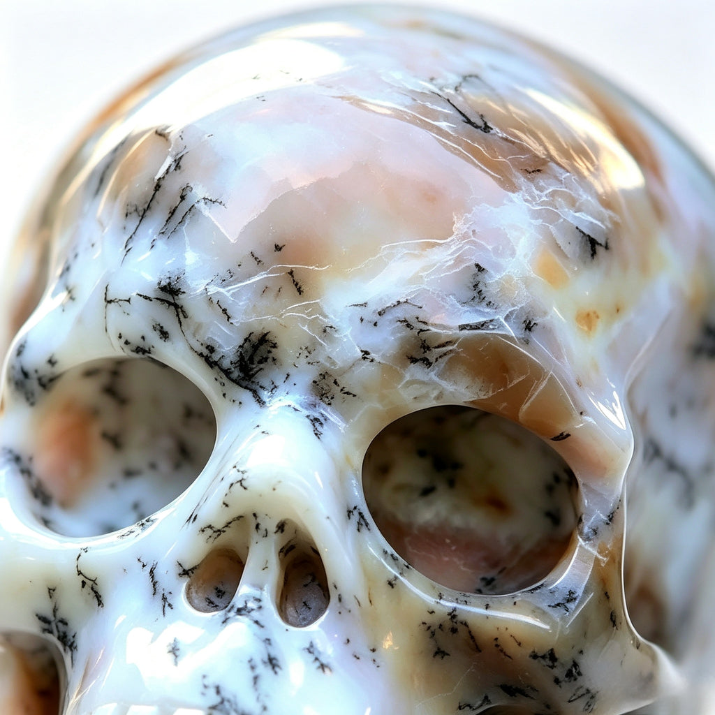 Crysthall White Opal Skull — Water Element Crystal for Spiritual Awakening