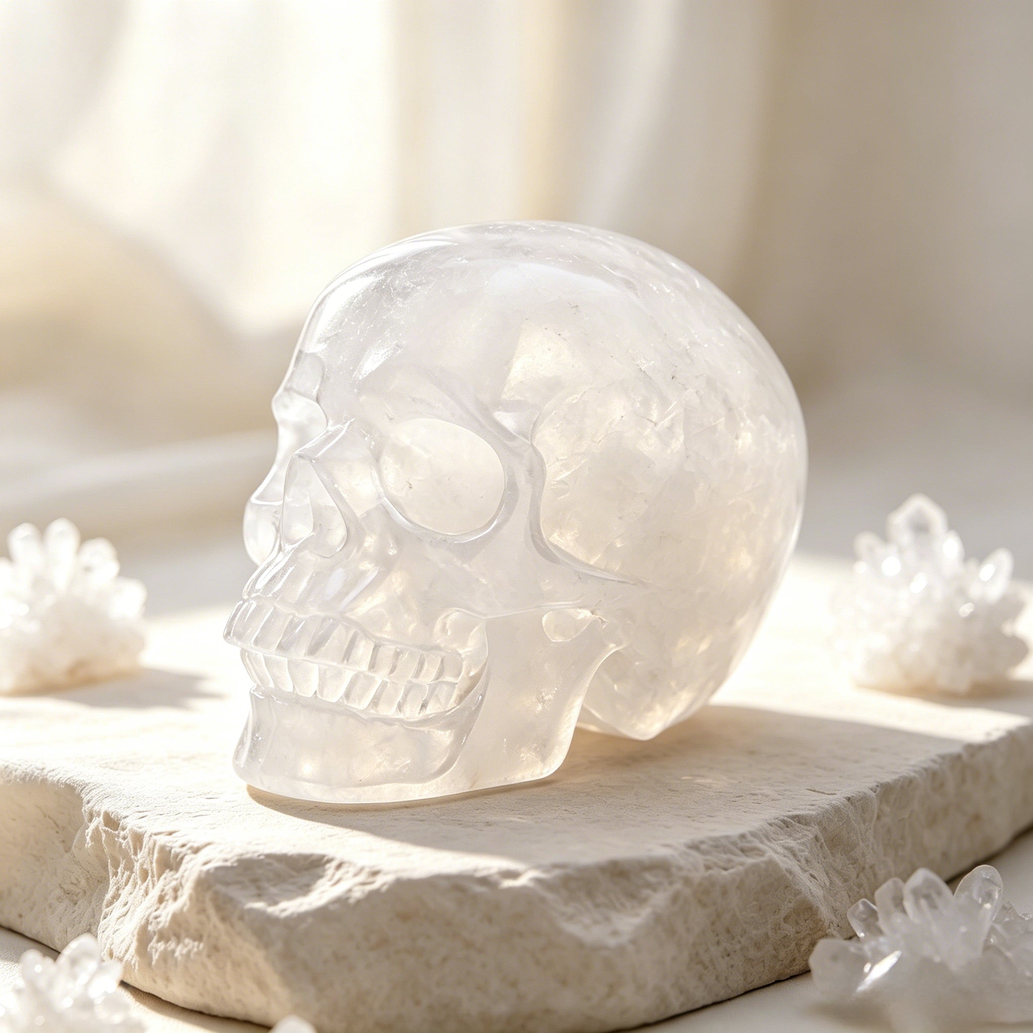 Crysthall Angolan Quartz Skull - Metal Element Crystal for Clarity