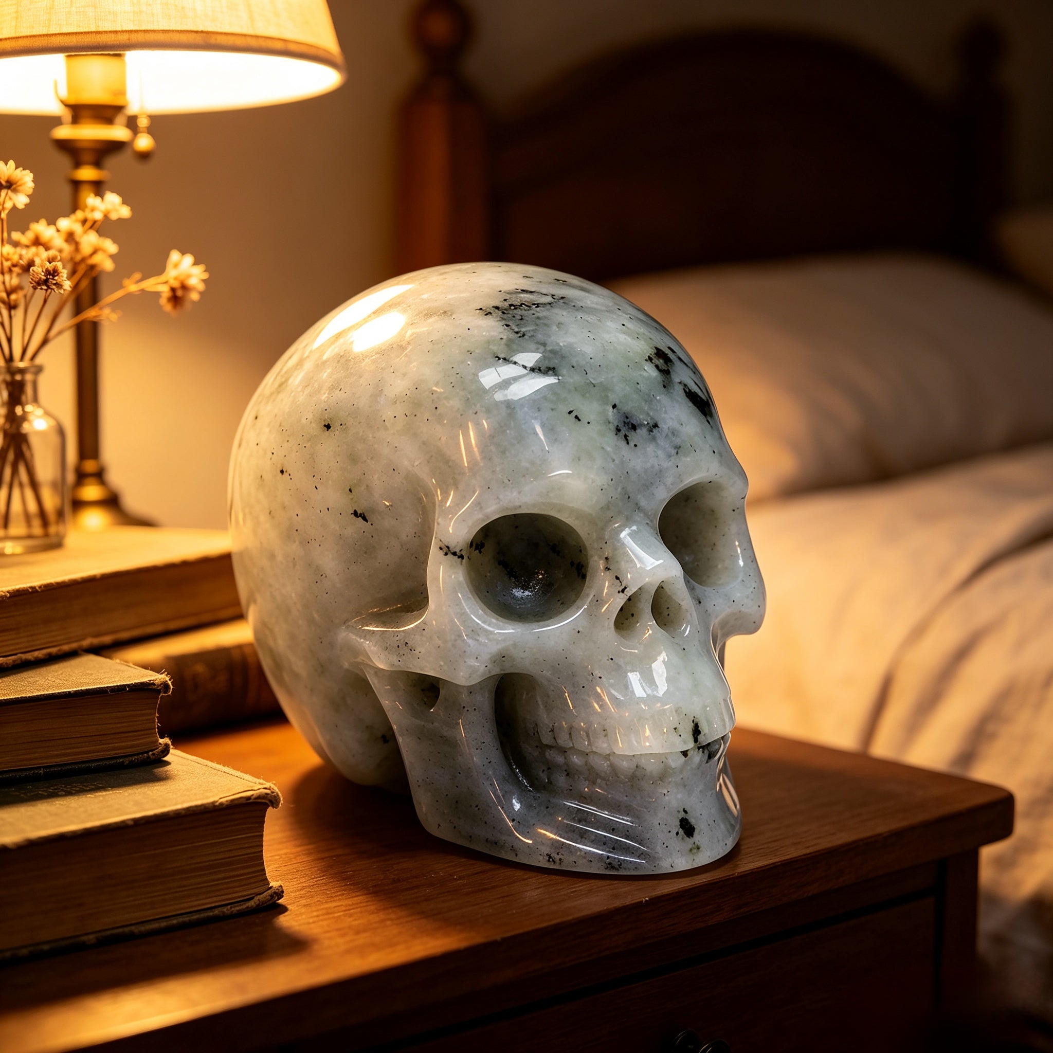 Crysthall Natural Labradorite Skull — Magic & Transformation Crystal