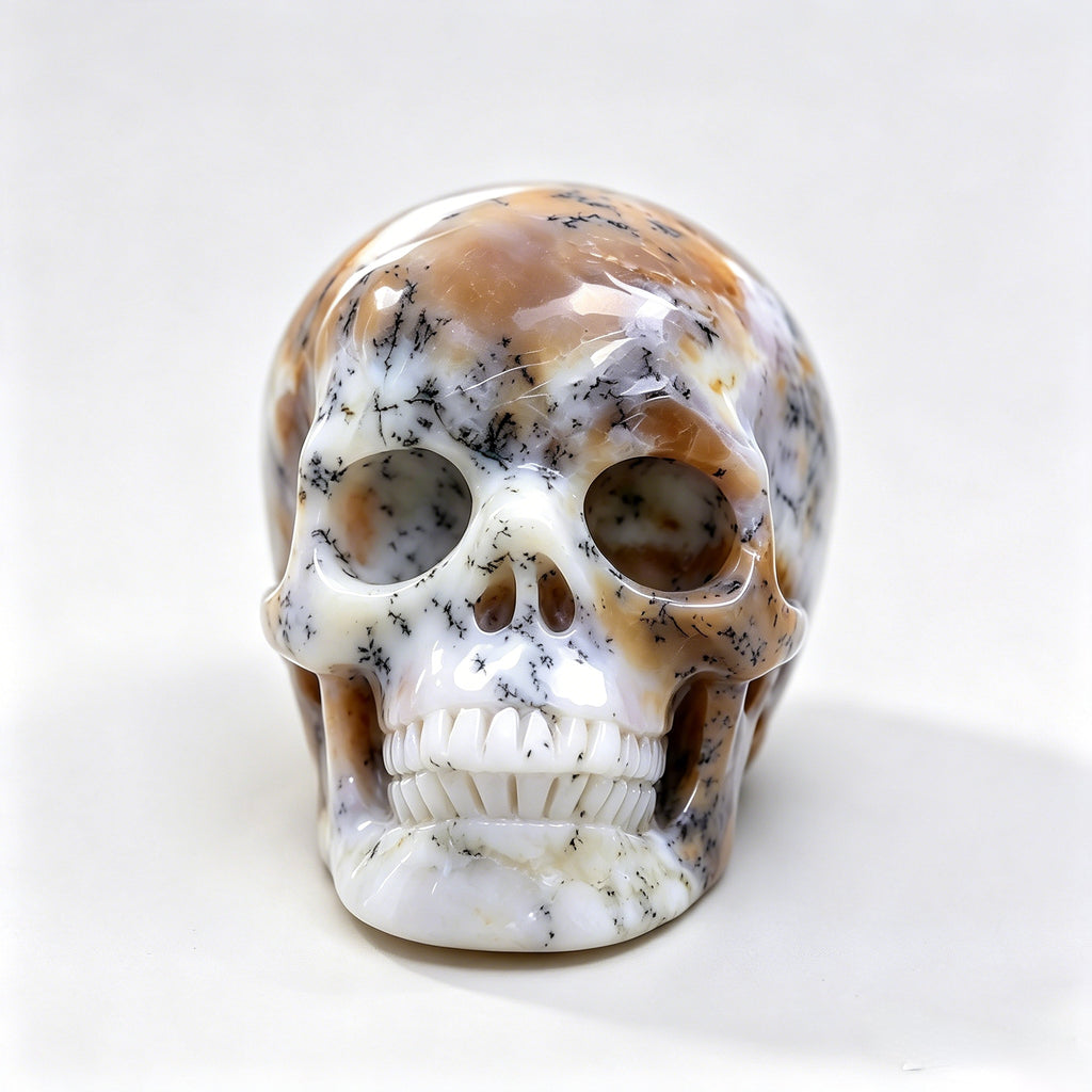 Crysthall White Opal Skull — Water Element Crystal for Spiritual Awakening