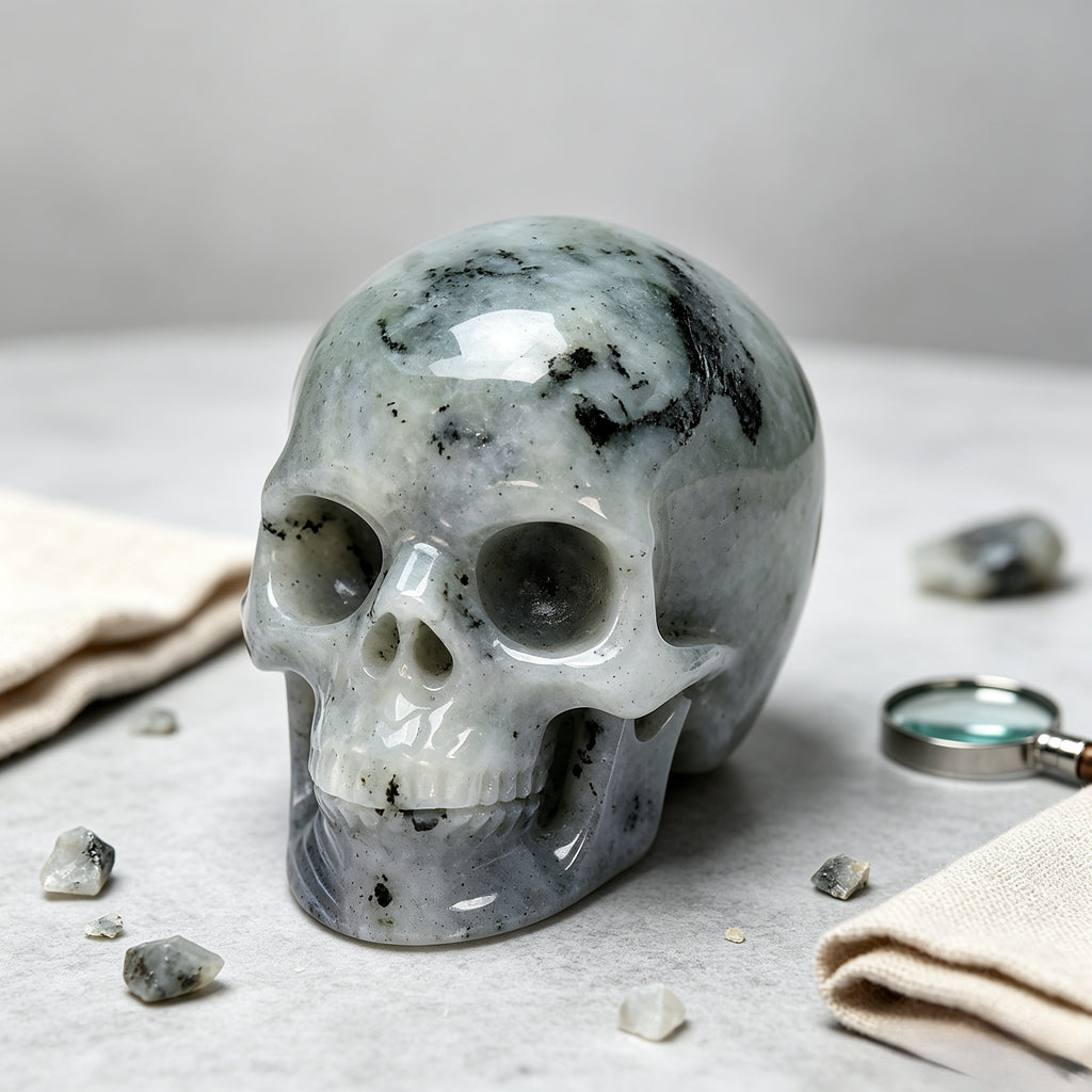 Crysthall Natural Labradorite Skull — Magic & Transformation Crystal