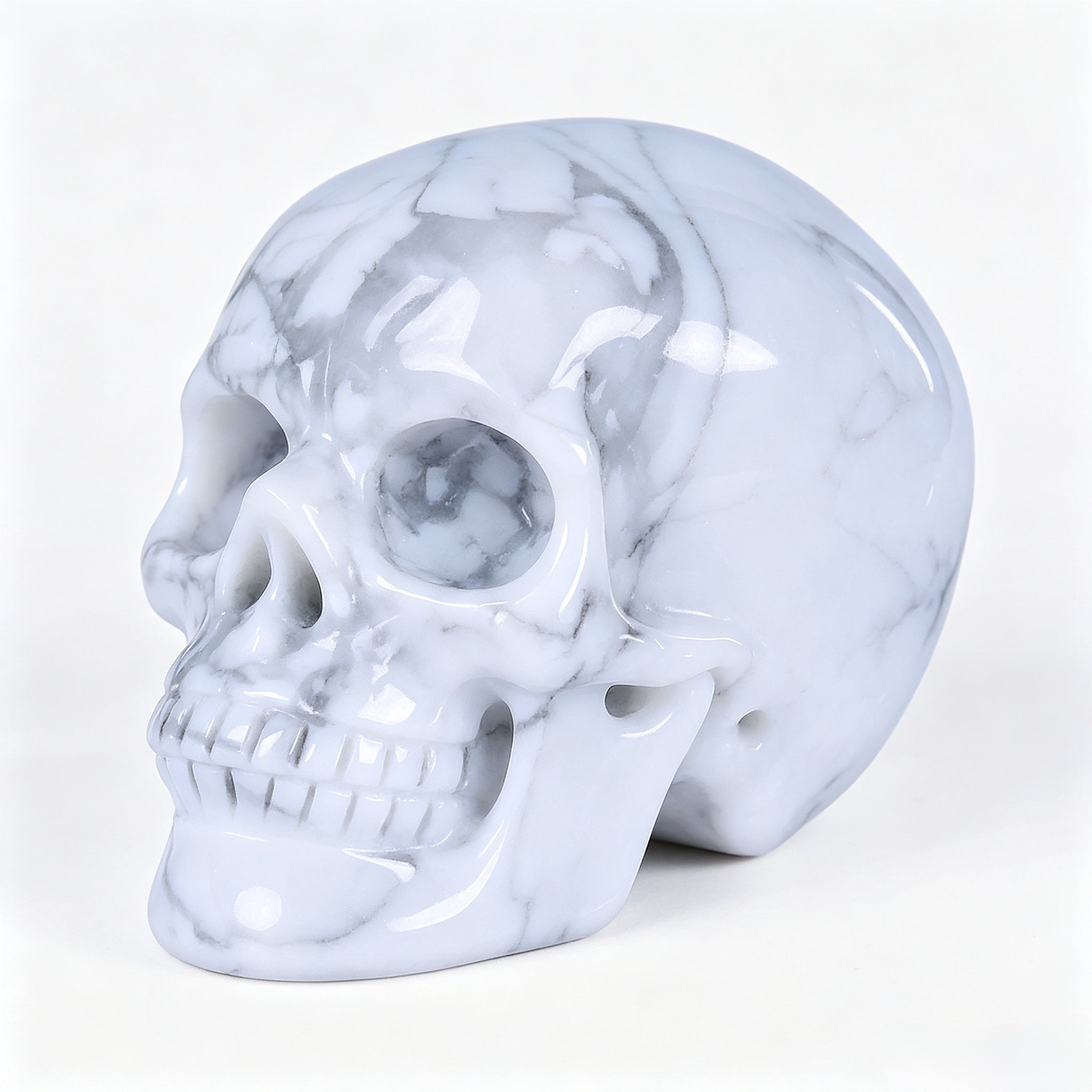 Crysthall Howlite Skull - Calming Crystal for Clarity