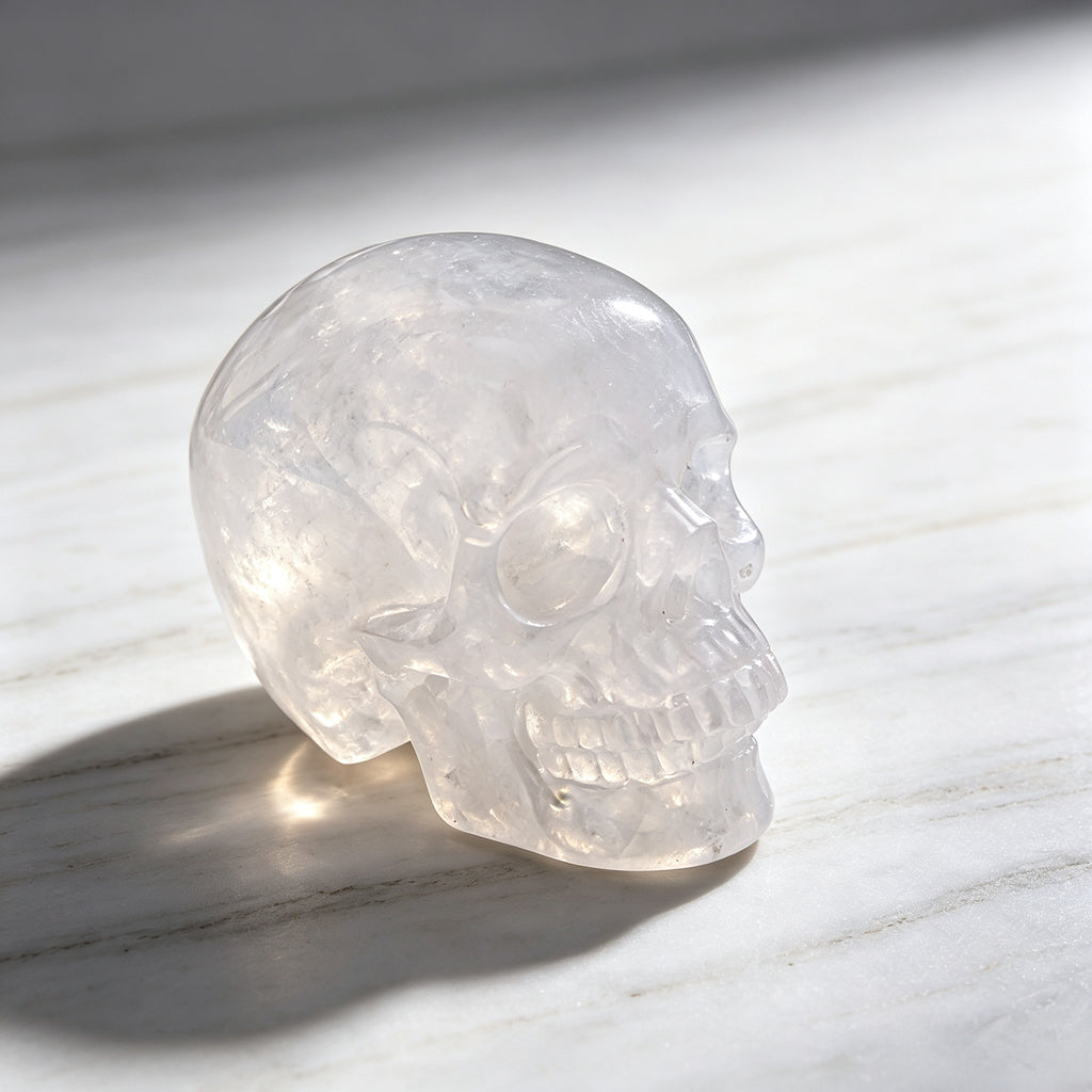 Crysthall Angolan Quartz Skull - Metal Element Crystal for Clarity