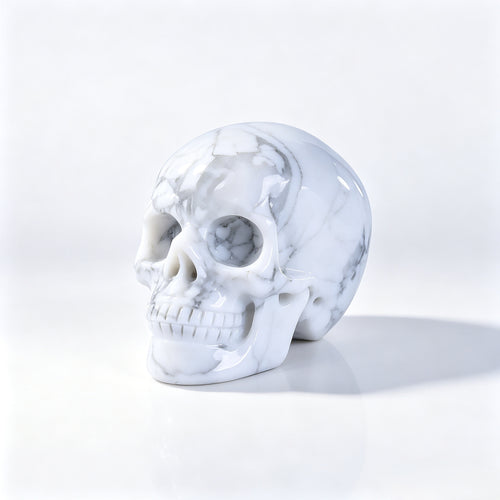 Crysthall Howlite Skull - Calming Crystal for Clarity