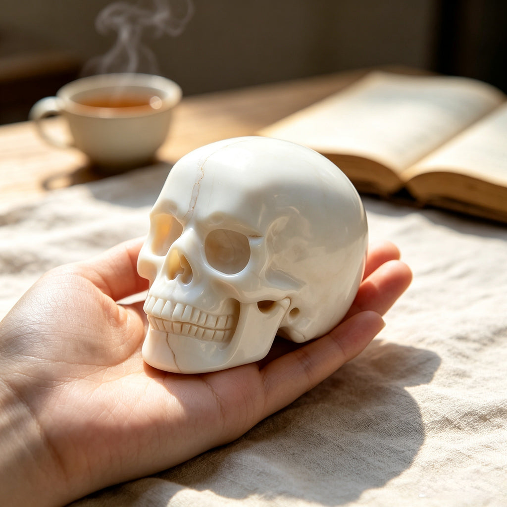 Crysthall Ivory Jade Skull — The Stone That Helps You Make Hard Decisions