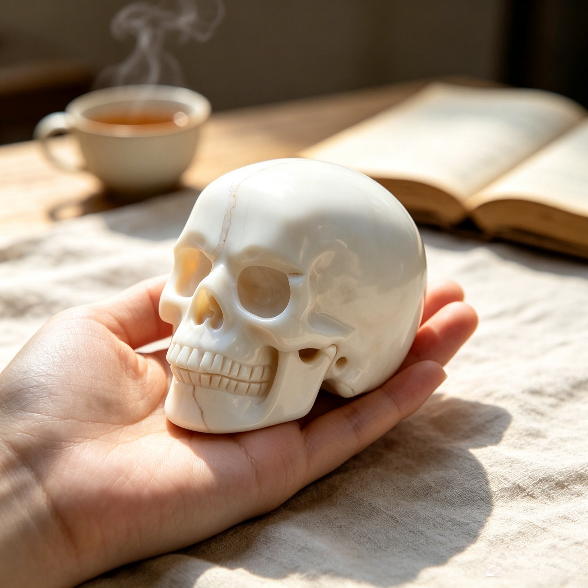 Crysthall Ivory Jade Skull — The Stone That Helps You Make Hard Decisions