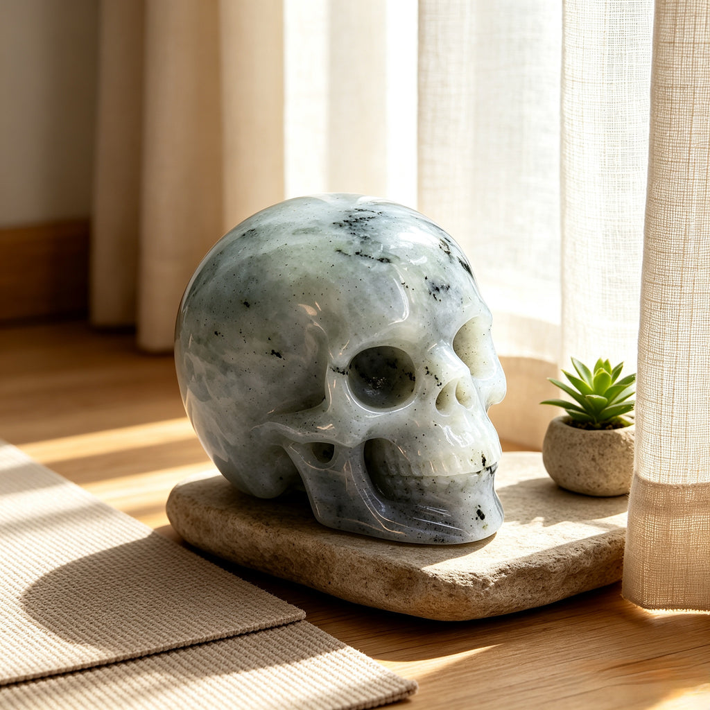 Crysthall Natural Labradorite Skull — Magic & Transformation Crystal