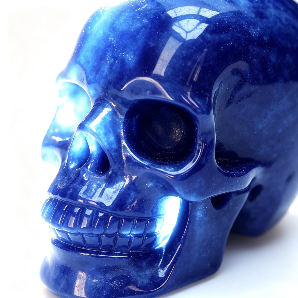 Crysthall Natural Blue Chalcedony Skull — Calm & Harmony Crystal