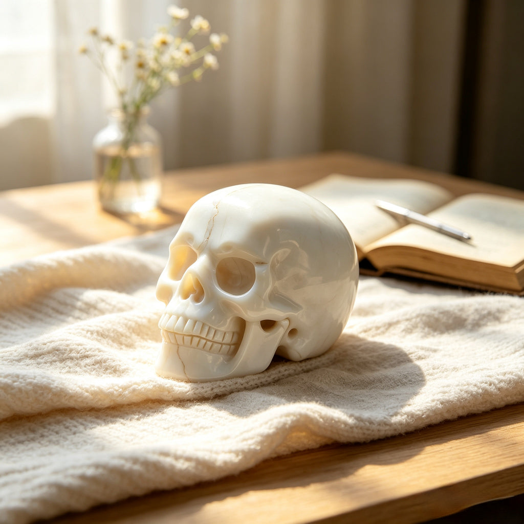 Crysthall Ivory Jade Skull — The Stone That Helps You Make Hard Decisions