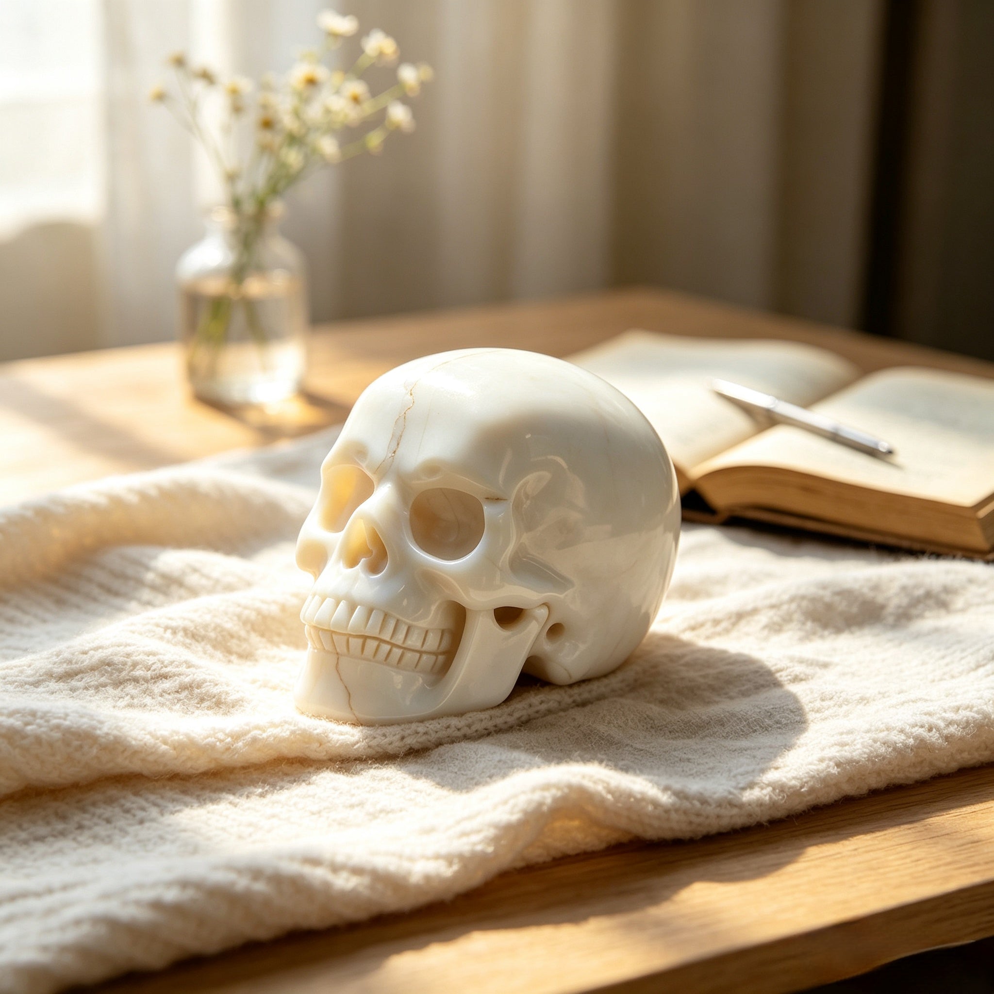 Crysthall Ivory Jade Skull — The Stone That Helps You Make Hard Decisions