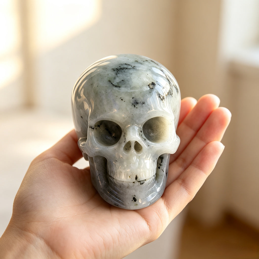 Crysthall Natural Labradorite Skull — Magic & Transformation Crystal