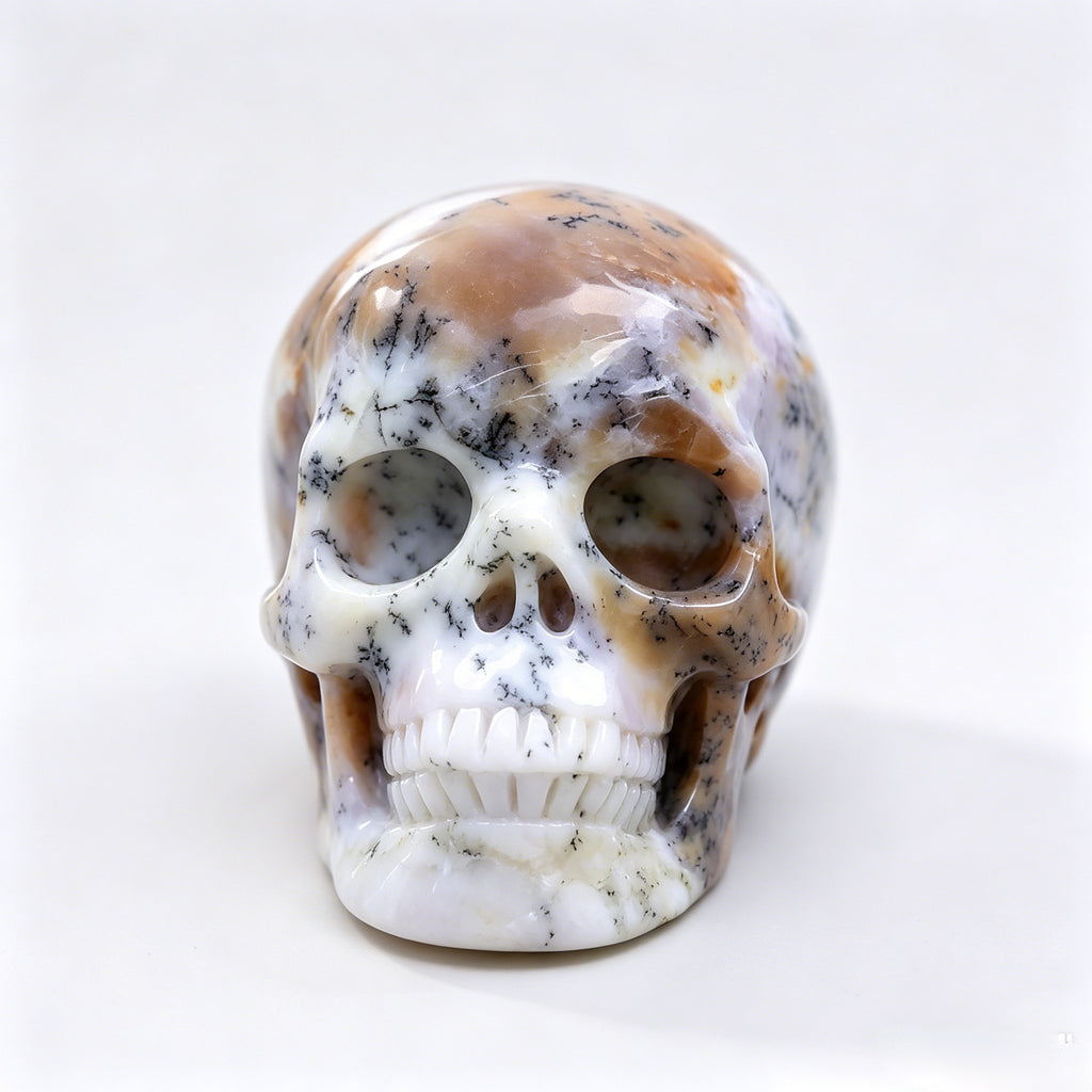 Crysthall White Opal Skull — Water Element Crystal for Spiritual Awakening