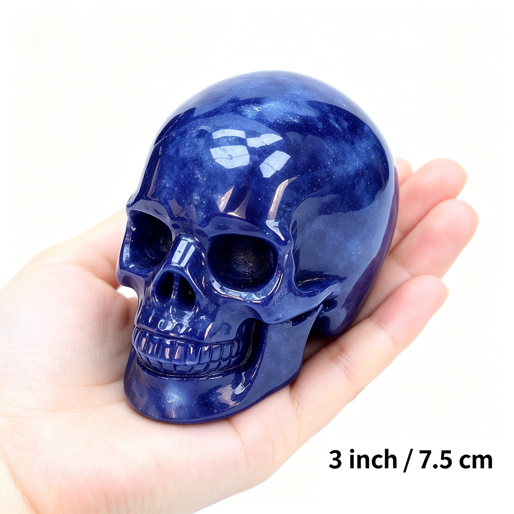 Crysthall Natural Blue Chalcedony Skull — Calm & Harmony Crystal