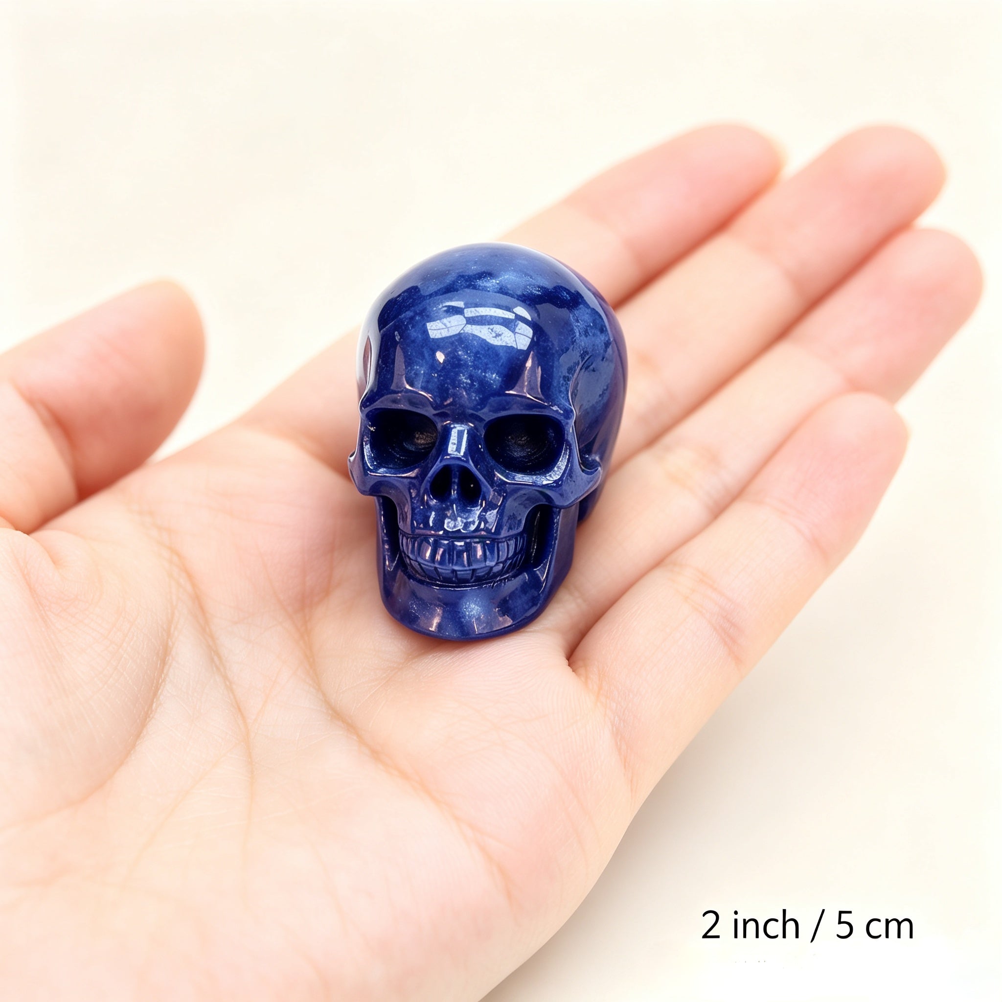 Crysthall Natural Blue Chalcedony Skull — Calm & Harmony Crystal