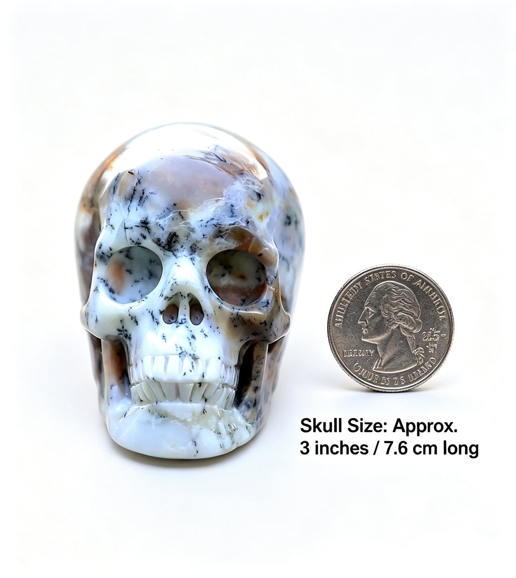 Crysthall White Opal Skull — Water Element Crystal for Spiritual Awakening