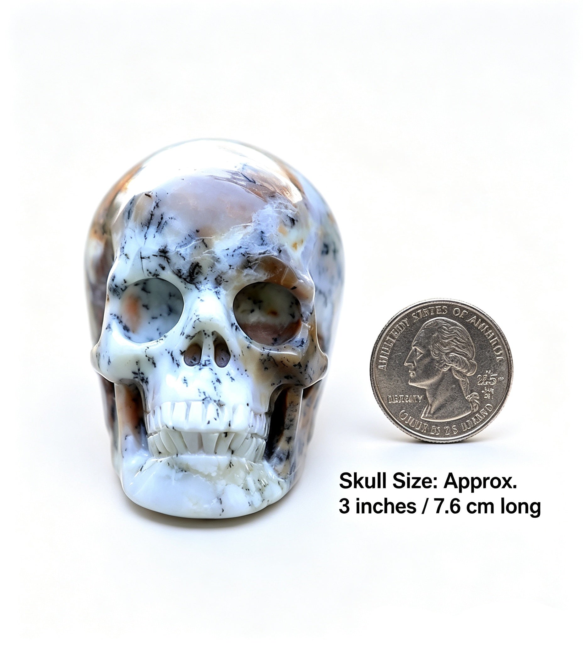 Crysthall White Opal Skull — Water Element Crystal for Spiritual Awakening